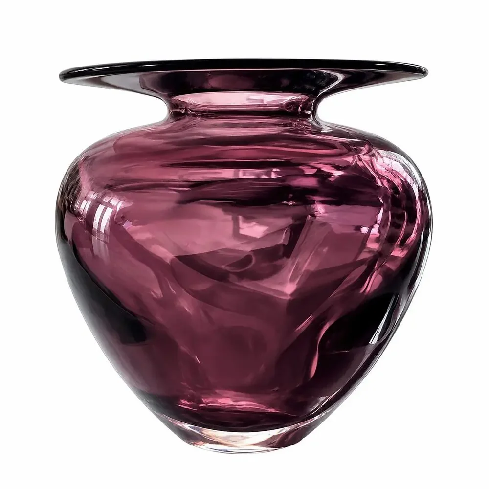 Vintage Robert Debble Hand-Blown Art Glass Vase - Amethyst Purple Studio Glass